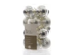 Glass Baubles Tree Decorations Christmas Baubles Mini Xmas Decoration 16pcs Silver