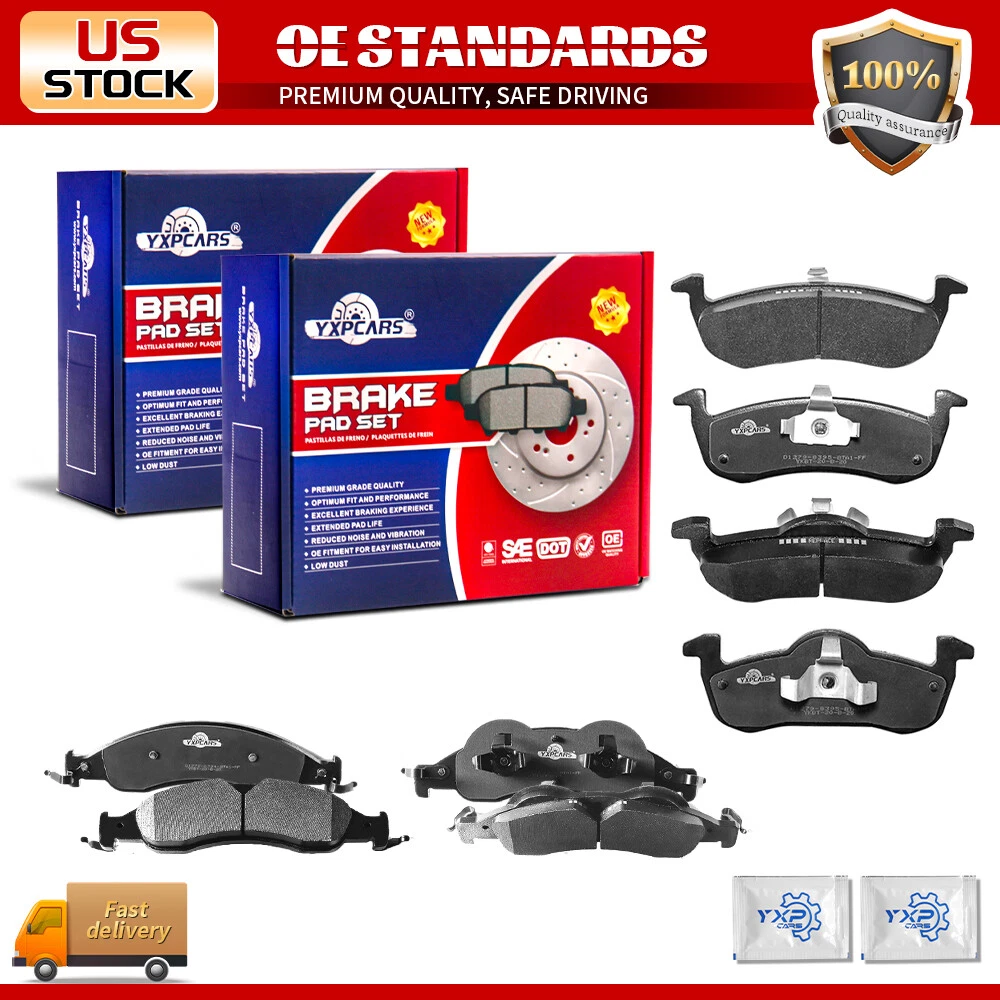 Juego De 8 Pastillas De Freno De Cerámica Delanteras Y Traseras Para Ford Expedition Y Navigator 2007-2009