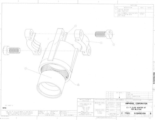 One (1) Amphenol 10-584189-183 Circular Mil Spec Connector Adaptor Kit NEW - Picture 6 of 7