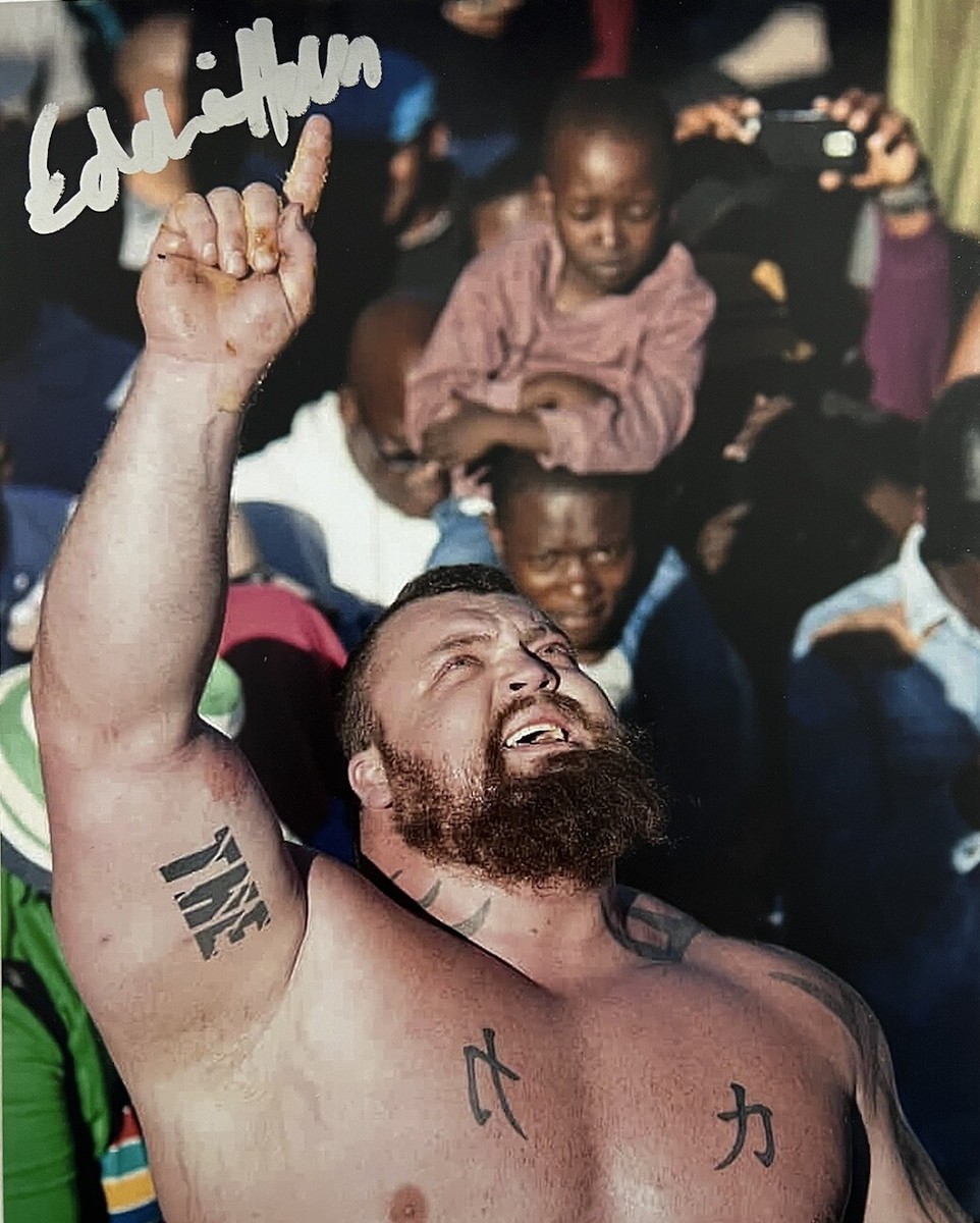 EDDIE HALL SIGNED 8x10 PHOTO WORLD'S STRONGEST MAN AUTOGRAPH