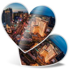 2 x Heart Stickers 15 cm - Las Vegas Nevada Casino City #13141