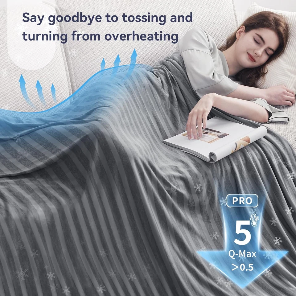 Guohaoi Cooling Throw Blanket for Hot Sleepers,Arc-Chill Q-Max 0.5 Cool Fiber,1 - Image 2 of 4