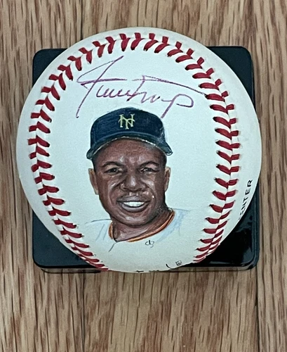 Willie Mays Signed Official National League Baseball Hand Painted JSA COA