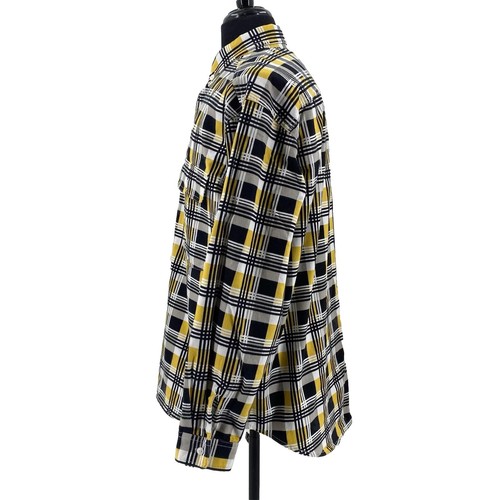 LEVIS Skate Maglia Manica Lunga Tessuto Plaid Giallo Uomo Media Bottone - Foto 5 di 11
