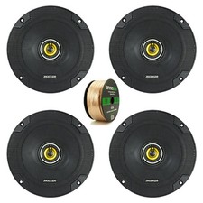 Kicker 5.25" 225W Car Speakers Pair , 6.5" 300W Speakers Pair with 50ft Wire