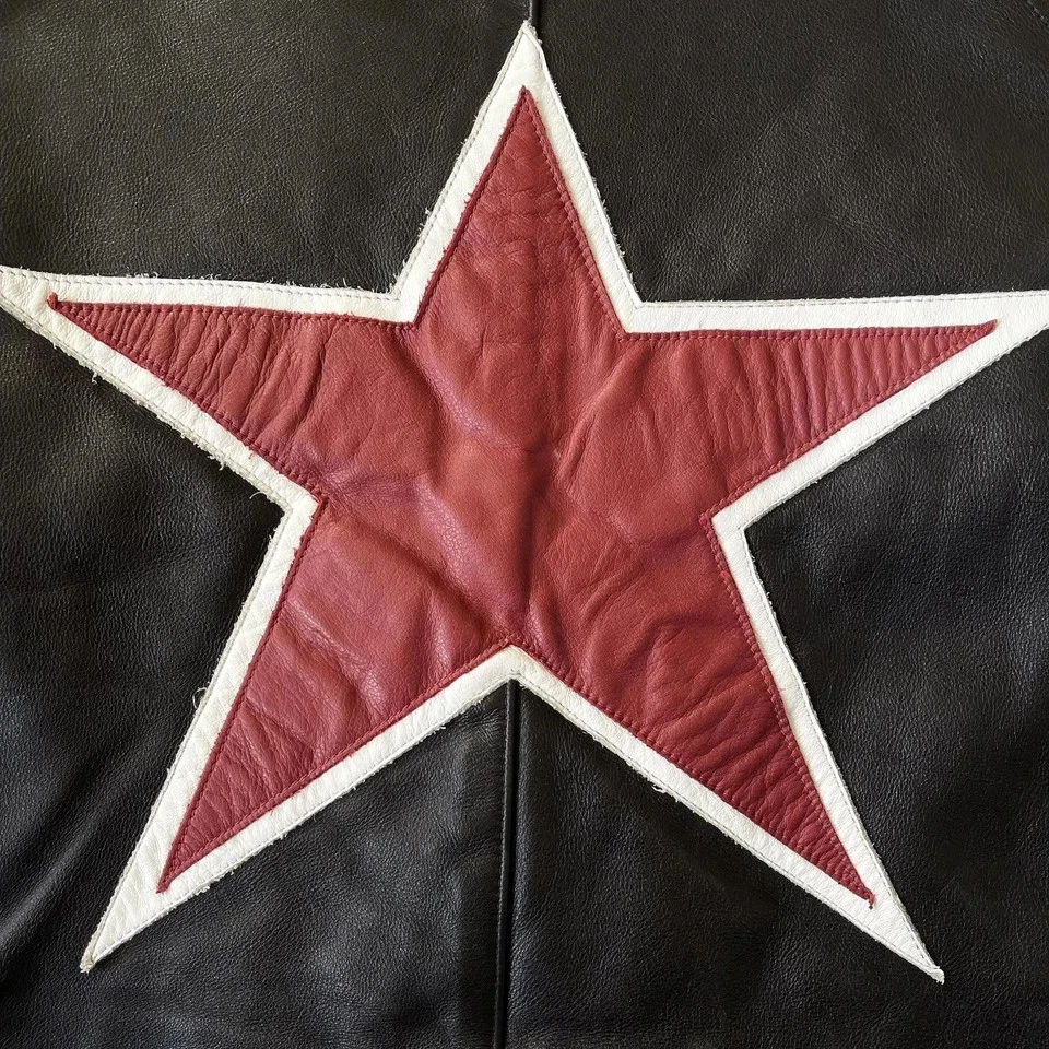 Vanson One Star Black & Red Leather Motorcycle Racing Jacket - Image 4 of 4