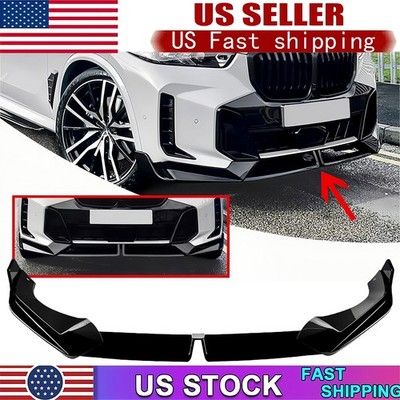 For 2023-25 BMW X5 G05 M Sport LCI MP Style Gloss Black Front Bumper Lip Spoiler
