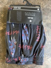 Naruto Pajama Shorts Pants Lounge Sleep Shippuden L Anime Sasuke NWT Men's