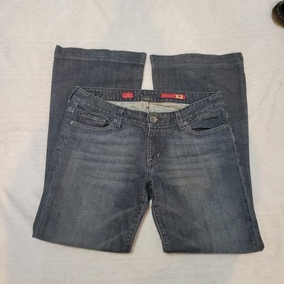 VTG X2 Jeans Womens W10 stella full leg Y2K dark Wash denim Grunge Low Waisted