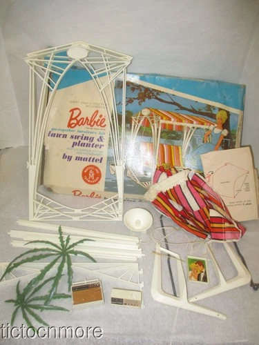 VINTAGE BARBIE DOLL GO TOGETHER FURNITURE LAWN SWING & BOX w/ INSTRUCTIONS