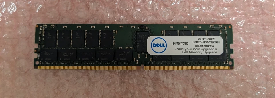 Dell Memory SNP75X1VC/32G AA799087 32GB 2Rx4 DDR4 RDIMM 3200MHz RAM - Image 2 of 2