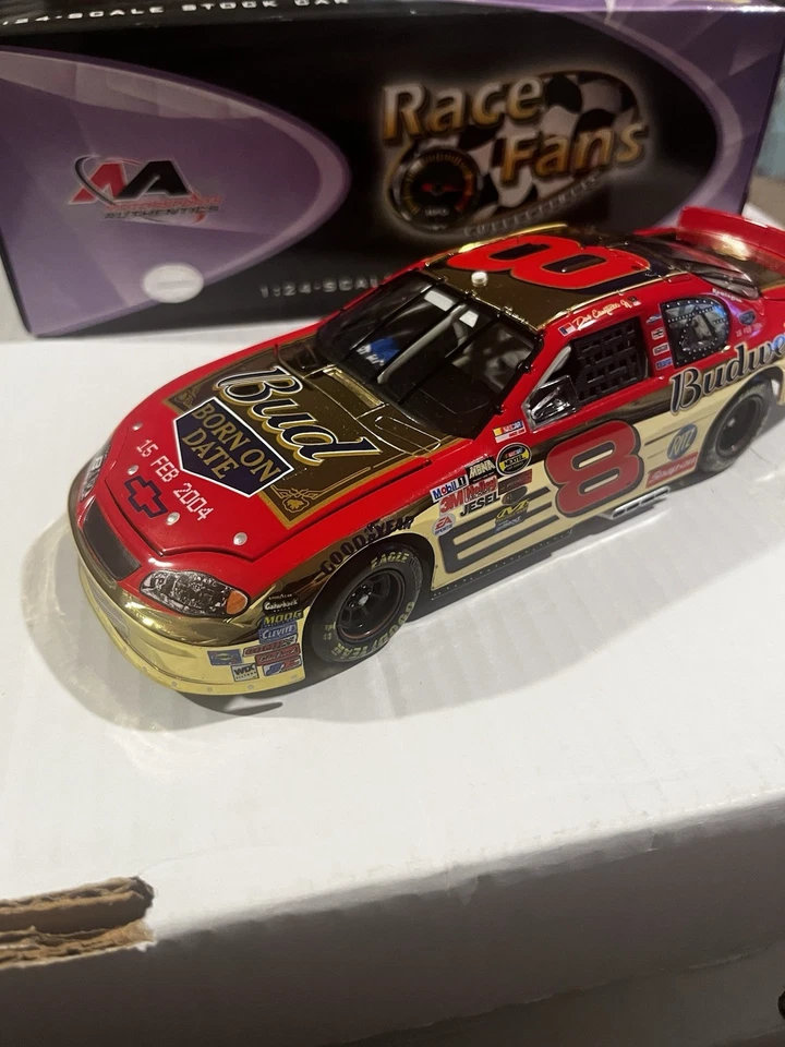 Dale Earnhardt Jr. 2004 Monte Carlo SS Gold Chrome Budweiser D500 Winner 1/24 - Image 2 of 4