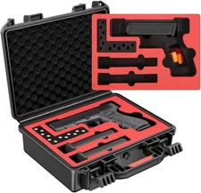Lockable Waterproof Gun Case ABS for G17-G45 with Foam, Transport & Storage