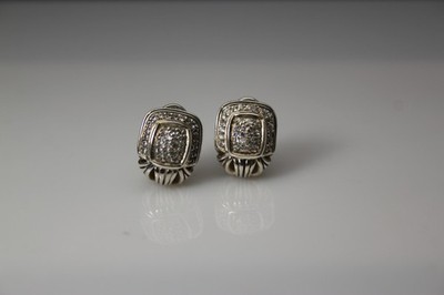 925 Sterling Silver Gabrielle Bruni CZ Earrings 10.6 Grams (EAR5912)