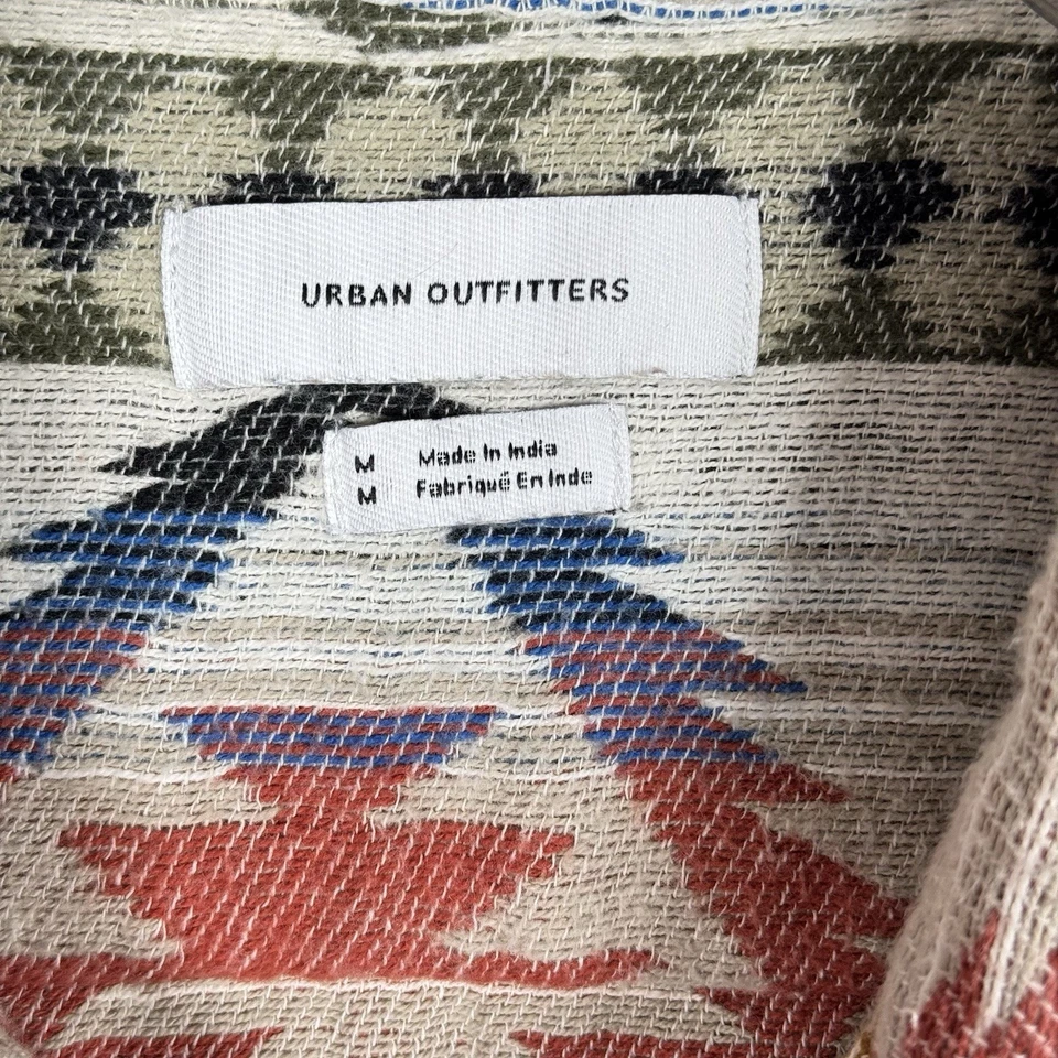 Urban Outfitters рубашка куртка мужская средний Southwest ацтекский узор Shacket кнопка - Изображение 4 из 4