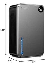 Amzart Dehumidifier 118 Oz for Home/Office With Drain BLACK - NEW/SEALED