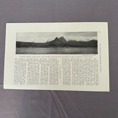 1927 Cape Good Hope South Africa Panoramic Coast Photograph Maritime Landscape