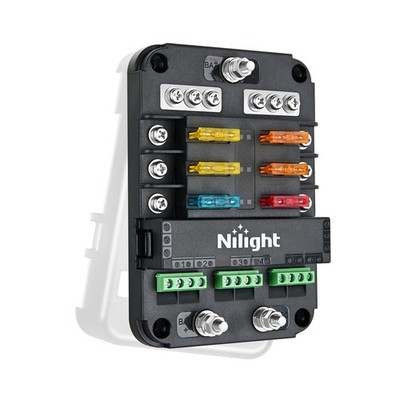 Nilight 6 Way Fuse Relay Block with Acc Control Negative Bus 12... Fast USA SHIP