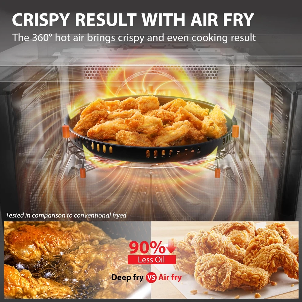 8-in-1 Air Fryer Microwave Combo with Convection & Broil