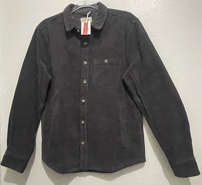 #ad Marine Layer Mens Sz Small Faded Black Max Broken In Corduroy Overshirt NWT $99.99