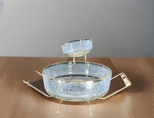 Crystal Classics By Jeannette  4 Pc Chip & Dip Caddy Set Party Vintage MCM Retro