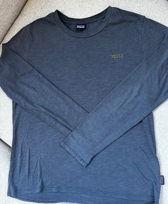Patagonia T Shirt Womens Small Blue Long-Sleeve Mainstay Organic Cotton Blend