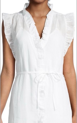 Women’s Frame Summer Dress Large White Ruffle Sleeveless Beach NEW w/Tag - Picture 9 of 14