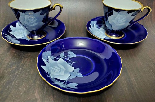 Koransha Luri Rose Coffee Bowl Plate Set Of 3 By The DDU - Picture 6 of 9