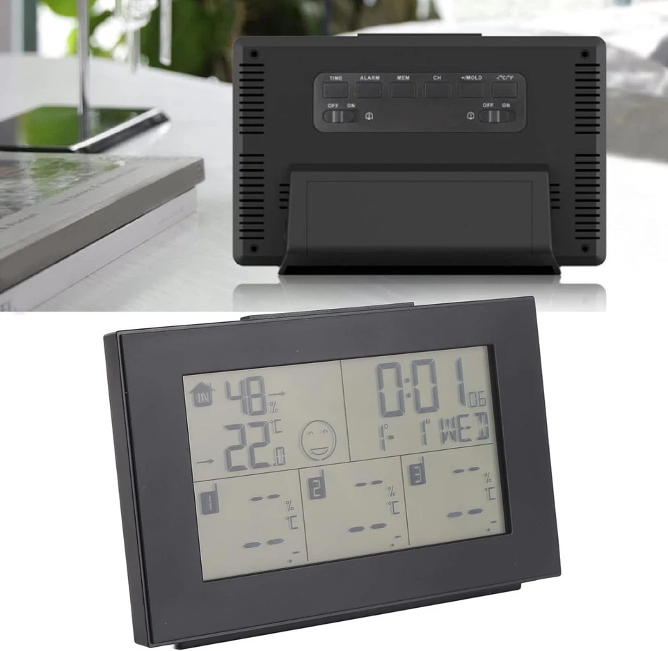 Wetterstation Digital Funk Thermometer Hygrometer mit 3 Innen Außen Sensor DHL - Bild 2 von 4