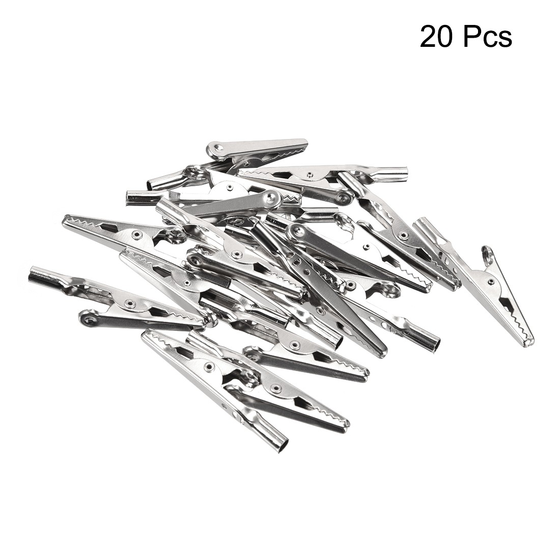 20Pack 10A Electric Test Crocodile Alligator Clips Clamps Silver Tone