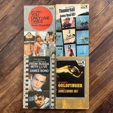 4 x Ian Fleming - James Bond - Pan Film Tie-in Vintage Paperbacks Bundle