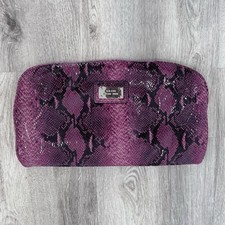 Nine West Hot Pink Vegan Snake Skin Clutch Bag Purse Party Cocktail City