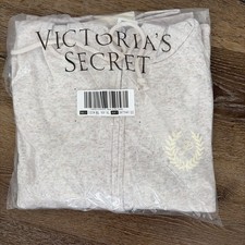 Victoria s Secret Pink Everyday Tan FLEECE FULL ZIP-UP HOODIE XL Sweatshirt NWT