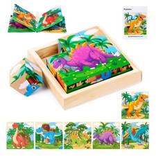 Wooden Dinosaur Block Puzzles for Kids Ages 3.5 inches x inches,