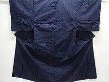 7701663: JAPANESE KIMONO / ANTIQUE MENS ENSEMBLE KIMONO / SILK / HAND WOVEN TSUM