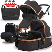 3 in 1 Pram Newborn Baby Buggy Set Travel System with Car Seat Folding Pushchair
