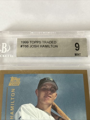 1999 Topps Traded Josh Hamilton #T66, Rookie RC, Beckett 9 - Picture 3 of 3