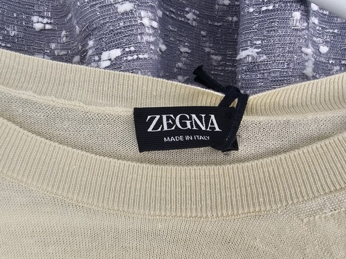 $1290 Mens ZEGNA Cashmere/Silk Crewneck Sweater 54 (L) Lemon Yellow NWT - Picture 7 of 7