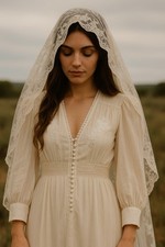 Vintage 1970s Wedding Dress -  Cottagecore St...