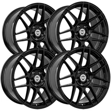 (Set of 4) Curva Flow Forged CFF300 19x8.5 5x112 +32mm Gloss Black Wheels Rims