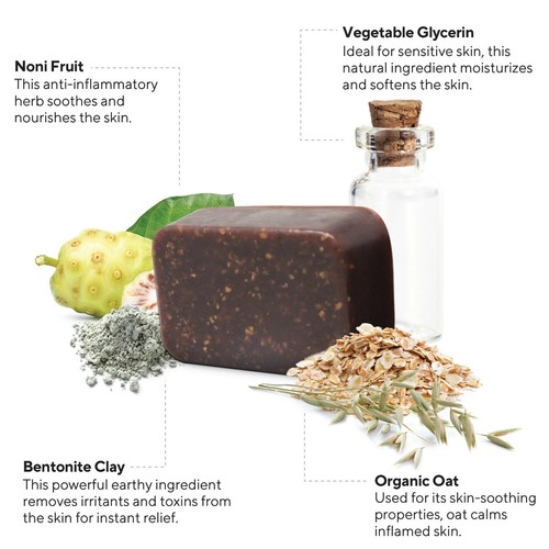 Terapia para el eccema y la psoriasis - Jabón barra de avena coloidal sensible | Todo natural - Imagen 3 de 6