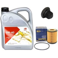 MotoröL Set 5W-40 5 Liter + ÖLfilter + Schraube FüR Opel Vectra B Sintra 2.5 3.0