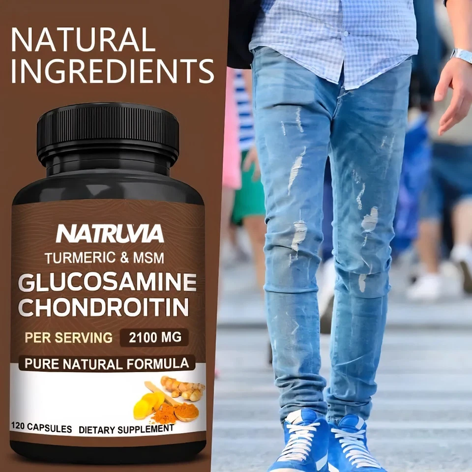 Глюкозамин хондроитин куркума MSM тройная сила поддержка суставов 2100 мг - Изображение 2 из 4