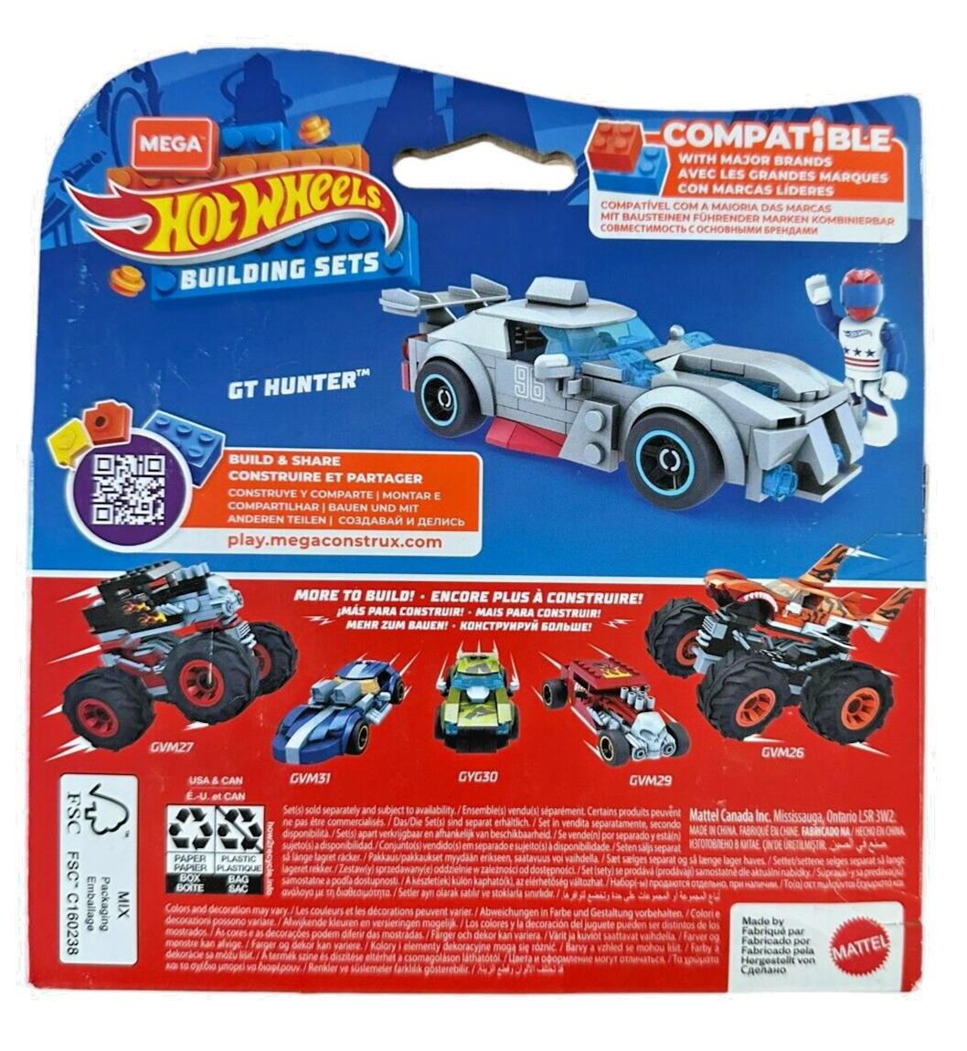 Mega Construx Hot Wheels Muscle Bound, Veicolo Iconico con Personaggio, 102 Mattoncini da Costruzione, Giocattolo per Bambini 5+ Anni, GVM30
