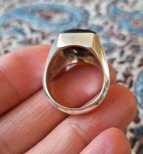 Anillo de plata natural negro Sulemani Hakik regalo día del padre cumpleaños regalo anillo - Imagen 3 de 4