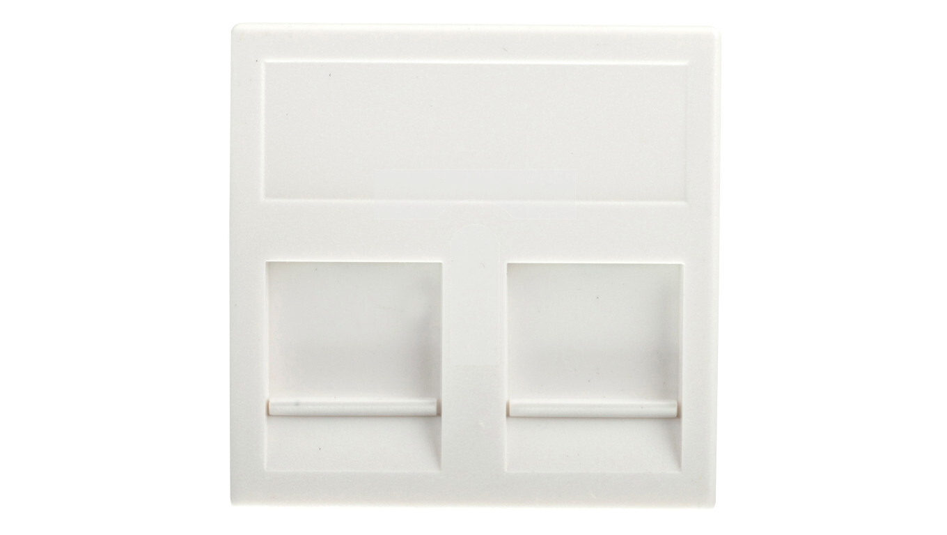 Simon Connect K45 double data socket board 2xRJ with shutter pure white K /T2UK