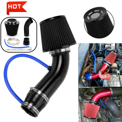 Car Cold Air Intake Filter Induction Kit 3'' Pipe Aluminum Power Flow Hose System