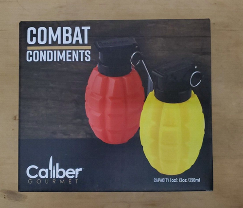 Caliber Gourmet™ Combat Condiments 16oz - Red & Yellow - Grenade