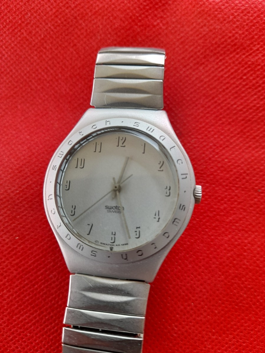 Watch SWATCH swiss Irony Aluminum AG 1996 flax band Mens Watch