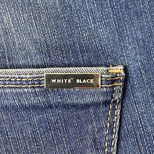 White House Black Market Jeans Womens 00S The Skinny Blue Patchwork Mid Rise - Picture 10 of 15